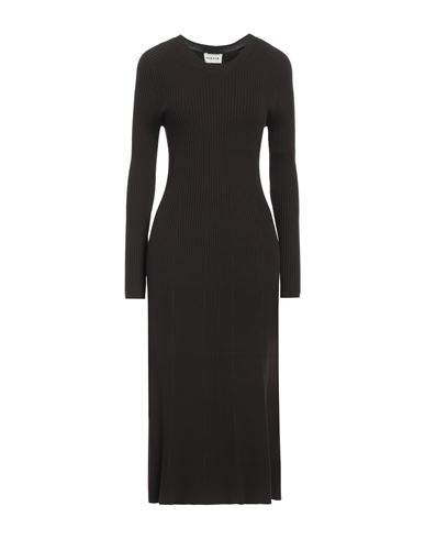 P.a.r.o.s.h P. A.r. O.s. H. Woman Midi Dress Dark Brown Size L Viscose, Polycarbonate In Brown