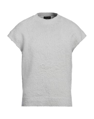 Roberto Collina Man Sweater Light Grey Size 38 Cotton, Nylon, Elastane In Gray