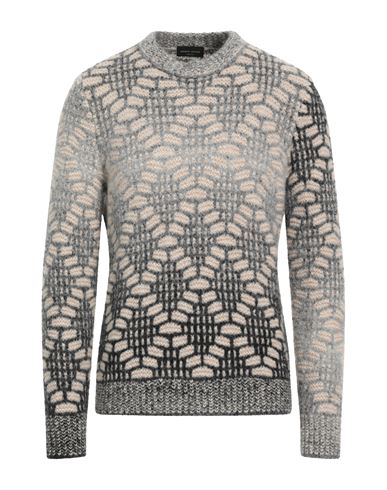 Roberto Collina Man Sweater Beige Size 38 Mohair Wool, Nylon, Wool In Gray