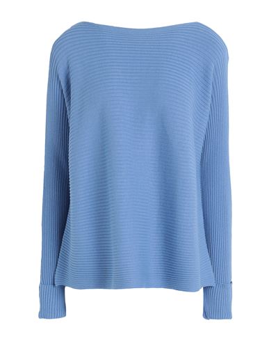 Max & Co . Woman Sweater Light Blue Size L Cotton, Viscose