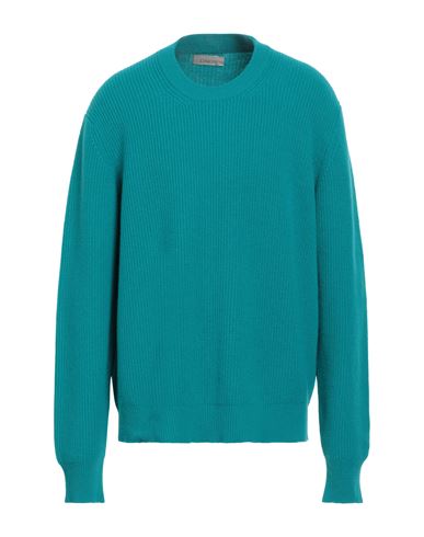 Shop Laneus Man Sweater Turquoise Size 42 Wool, Cashmere In Blue
