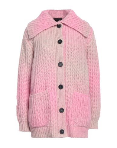Roberto Collina Woman Cardigan Pink Size L Baby Alpaca Wool, Nylon