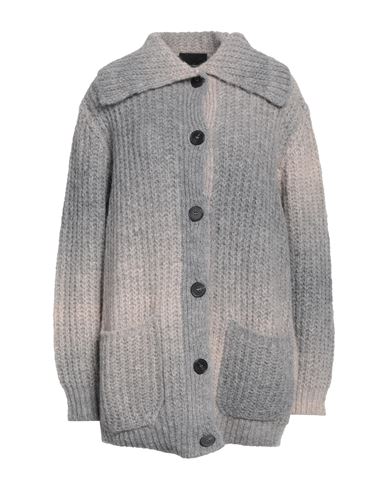 Roberto Collina Woman Cardigan Grey Size S Baby Alpaca Wool, Nylon In Gray