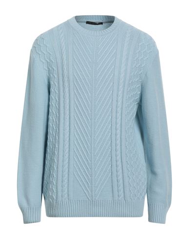 Low Brand Man Sweater Sky Blue Size 5 Viscose, Polyamide, Wool, Cashmere