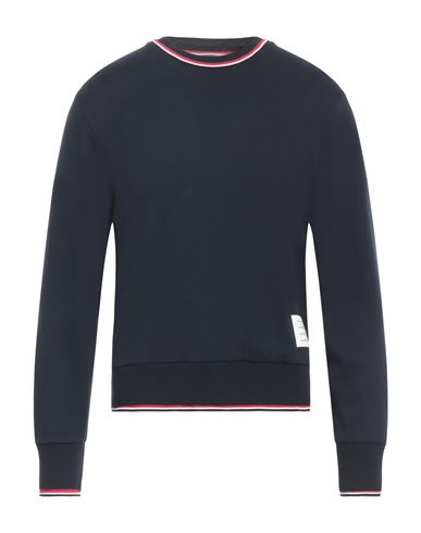 Shop Thom Browne Man Sweater Midnight Blue Size 5 Cotton, Elastane