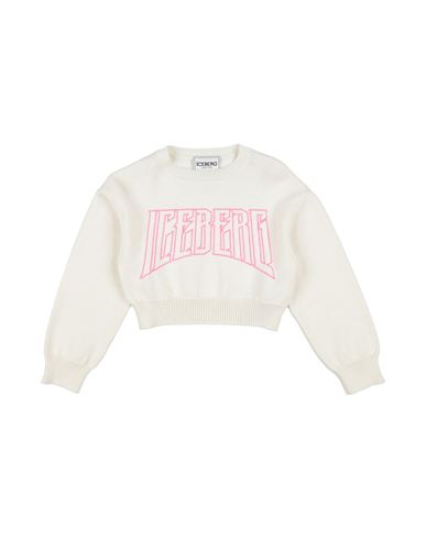 Shop Iceberg Toddler Girl Sweater Ivory Size 4 Virgin Wool, Acrylic In White