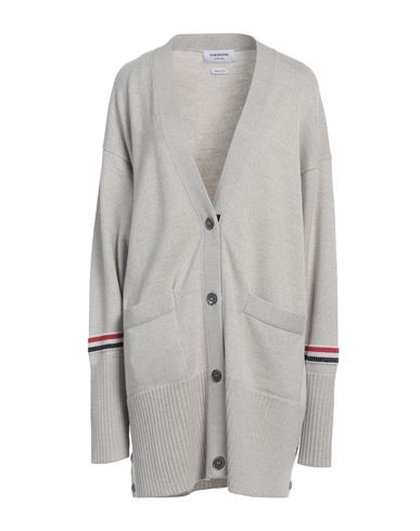 Shop Thom Browne Woman Cardigan Light Grey Size 4 Virgin Wool