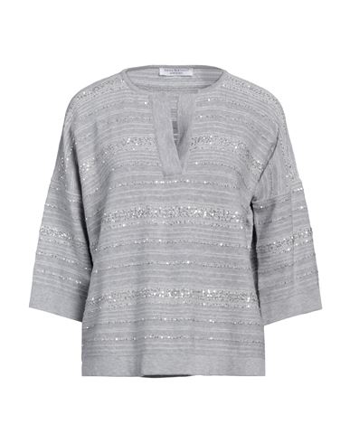 Shop Amina Rubinacci Woman Sweater Grey Size 6 Cotton, Silk, Viscose, Polyester, Nylon