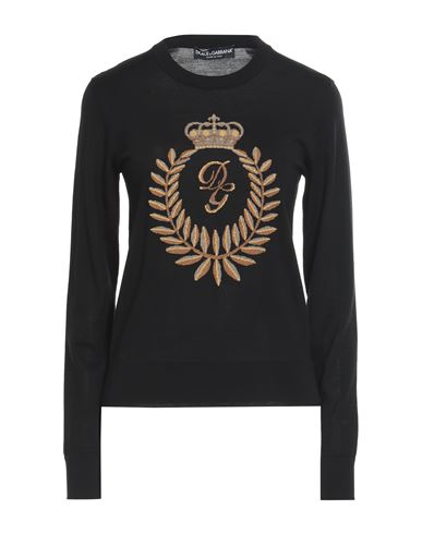 Dolce & Gabbana Woman Sweater Black Size 10 Virgin Wool, Viscose, Metallized Polyamide, Silk