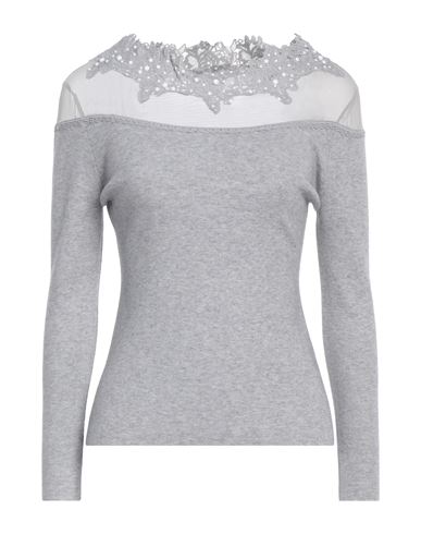 Shop Cashmere Company Woman Sweater Grey Size 12 Wool, Cashmere, Nylon, Elastane