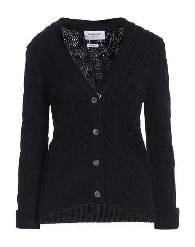 Thom Browne Woman Cardigan Midnight Blue Size 8 Merino Wool In Blue