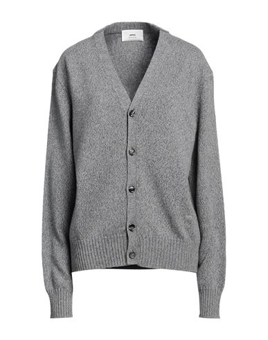 Ami Alexandre Mattiussi Woman Cardigan Grey Size L Cashmere, Wool