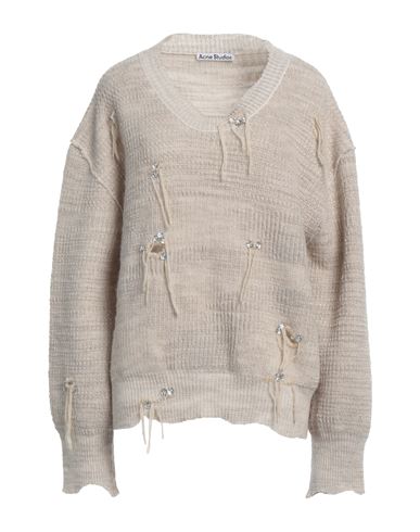 Acne Studios Woman Sweater Beige Size Xs Wool, Linen, Polyester, Baby Alpaca Wool, Nylon