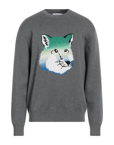 Shop Maison Kitsuné Man Sweater Grey Size S Cotton