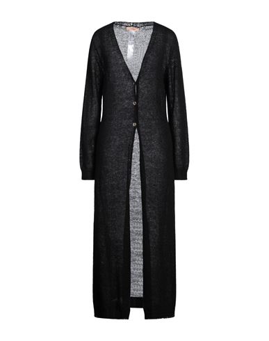 Twinset Woman Cardigan Black Size L Mohair Wool, Alpaca Wool, Polyamide In Black