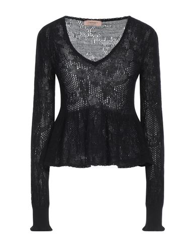 Twinset Woman Sweater Black Size L Polyamide, Acrylic, Alpaca Wool In Black