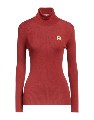 Rochas Woman Turtleneck Rust Size L Virgin Wool In Red