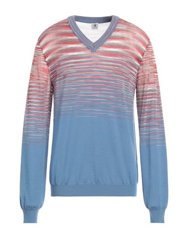 M Missoni Man Sweater Pastel Blue Size Xl Wool In Blue