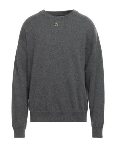 Dolce & Gabbana Man Sweater Lead Size S Cashmere, Zamak In Grey