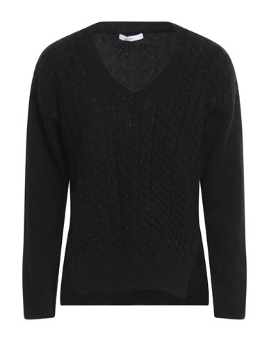 High Woman Sweater Black Size L Wool, Nylon, Rayon, Polyester, Metallic Fiber In Black