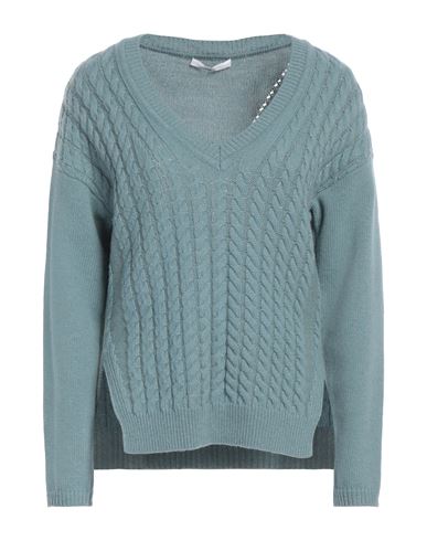 HIGH HIGH WOMAN SWEATER PASTEL BLUE SIZE L WOOL, NYLON, RAYON, POLYESTER, METALLIC FIBER 