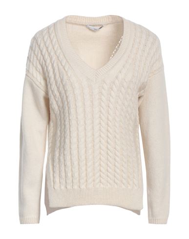 HIGH HIGH WOMAN SWEATER IVORY SIZE L WOOL, NYLON, RAYON, POLYESTER, METALLIC FIBER 