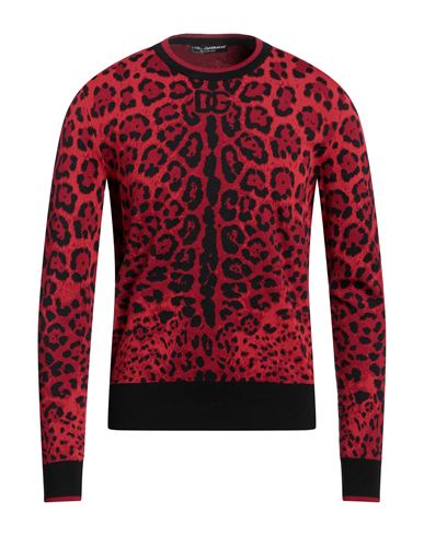 Dolce & Gabbana Man Sweater Brick Red Size 34 Virgin Wool, Polyamide, Viscose, Polyester