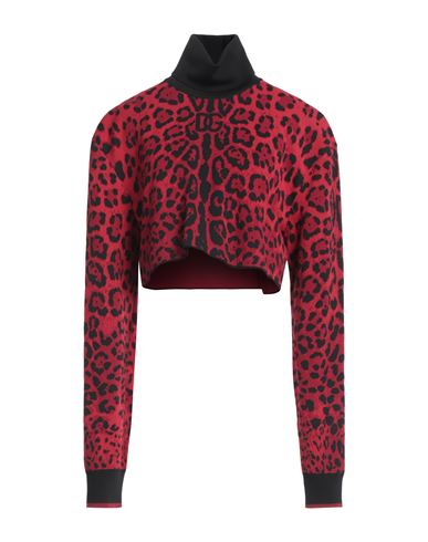 Dolce & Gabbana Woman Turtleneck Red Size M Virgin Wool, Polyamide, Viscose, Polyester, Elastane In Red