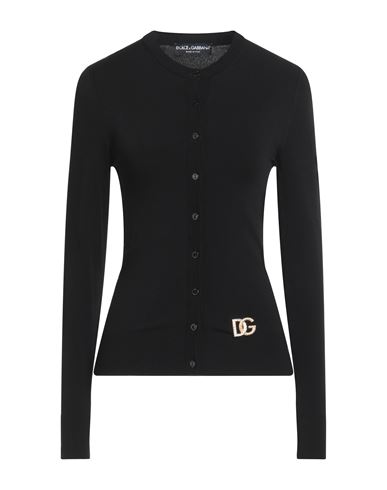 Dolce & Gabbana Woman Cardigan Black Size 8 Viscose, Polyester, Brass, Crystal