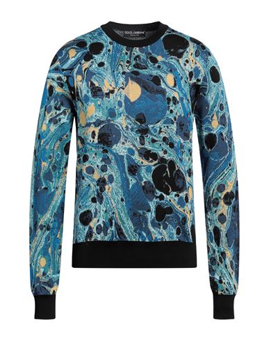 Dolce & Gabbana Man Sweater Slate Blue Size 38 Silk, Polyester, Viscose, Cotton