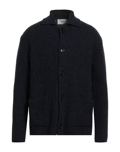 Shop Ami Alexandre Mattiussi Man Cardigan Navy Blue Size L Virgin Wool