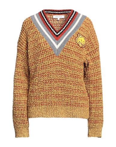 Maison Kitsuné Woman Sweater Ocher Size L Cotton, Wool In Yellow