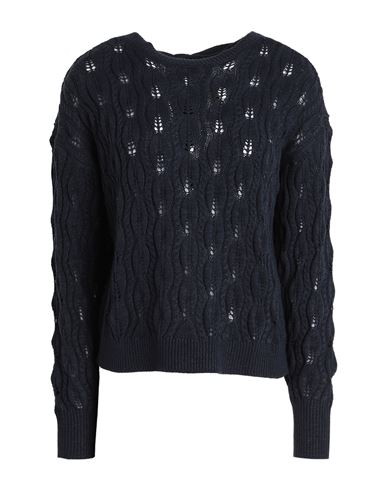 Shop Vero Moda Woman Sweater Navy Blue Size L Cotton, Acrylic