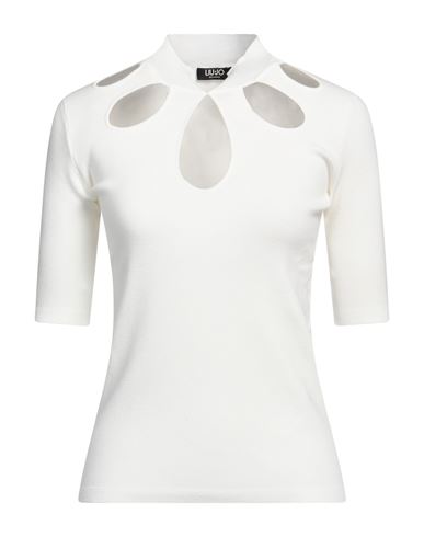 Liu •jo Woman Sweater Ivory Size L Viscose, Polyester In White