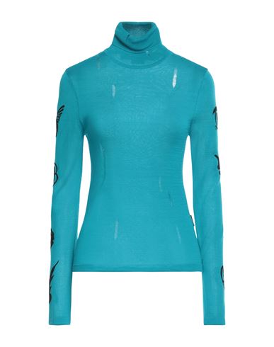 Shop Andersson Bell Woman Turtleneck Azure Size S Rayon, Lyocell, Silk In Blue