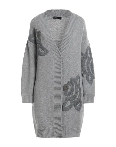 Shop Fabiana Filippi Woman Cardigan Grey Size 4 Merino Wool, Silk, Cashmere, Ecobrass