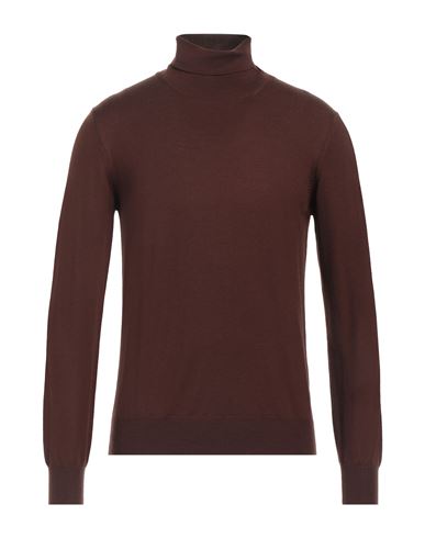 Shop Gran Sasso Man Turtleneck Brown Size 46 Virgin Wool