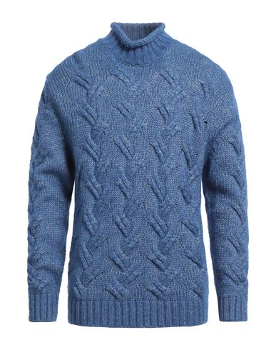 Kangra Man Turtleneck Blue Size 46 Cotton, Wool, Acrylic, Alpaca Wool
