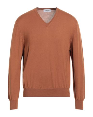 Shop Gran Sasso Man Sweater Rust Size 44 Virgin Wool In Red