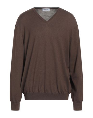Shop Gran Sasso Man Sweater Brown Size 50 Virgin Wool