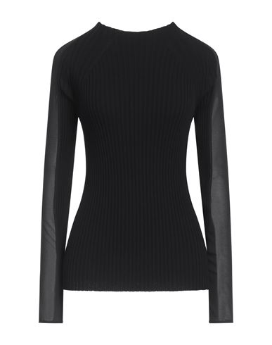 SEMICOUTURE SEMICOUTURE WOMAN SWEATER BLACK SIZE L VISCOSE, POLYESTER, ACETATE, SILK 