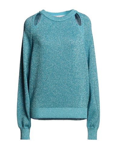 Shop Circus Hotel Woman Sweater Turquoise Size 8 Polyester, Polyamide, Cotton In Blue