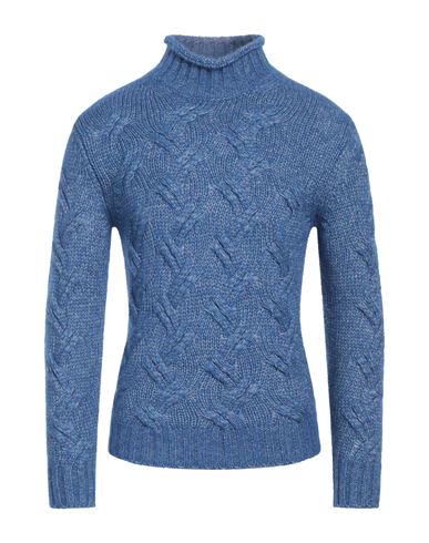 Kangra Man Turtleneck Azure Size 36 Cotton, Wool, Acrylic, Alpaca Wool In Blue
