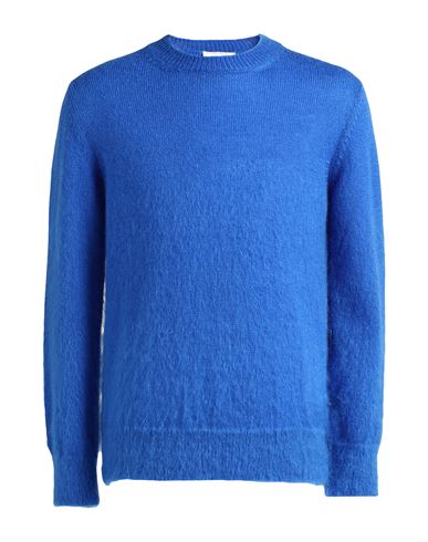 Shop Off-white Man Sweater Azure Size L Mohair Wool, Polyamide, Wool In Blue