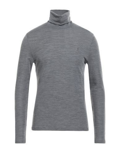 Shop Saint Laurent Man Turtleneck Grey Size L Wool, Polyamide