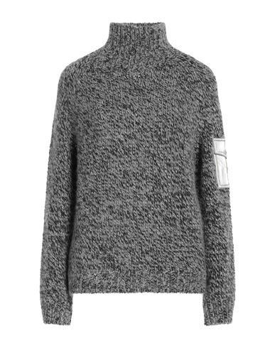 Moncler Woman Turtleneck Grey Size L Wool, Alpaca Wool, Polyamide, Cashmere