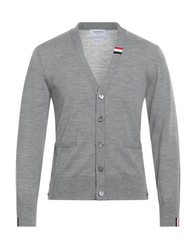 Shop Thom Browne Man Cardigan Grey Size 3 Virgin Wool, Polyamide