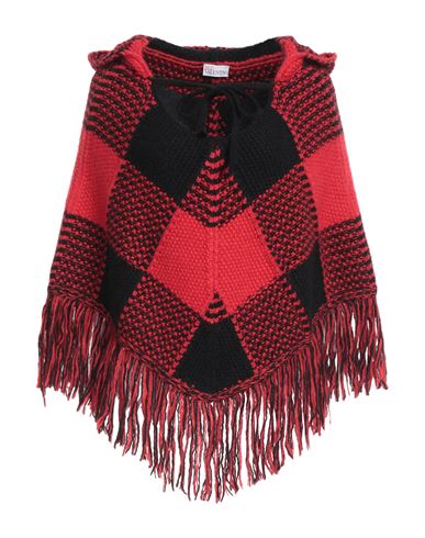 Red Valentino Woman Cape Red Size S Acrylic, Polyamide, Mohair Wool, Polyester In Black