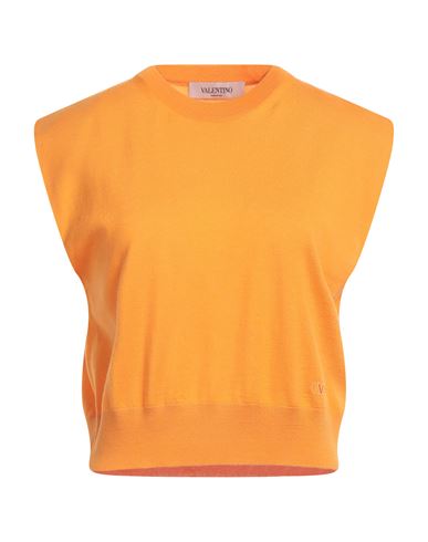 Valentino Garavani Woman Sweater Orange Size L Virgin Wool, Viscose