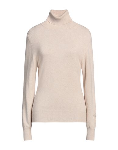 Shop Maria Vittoria Paolillo Mvp Woman Turtleneck Beige Size 4 Viscose, Polyamide, Merino Wool, Cashmere